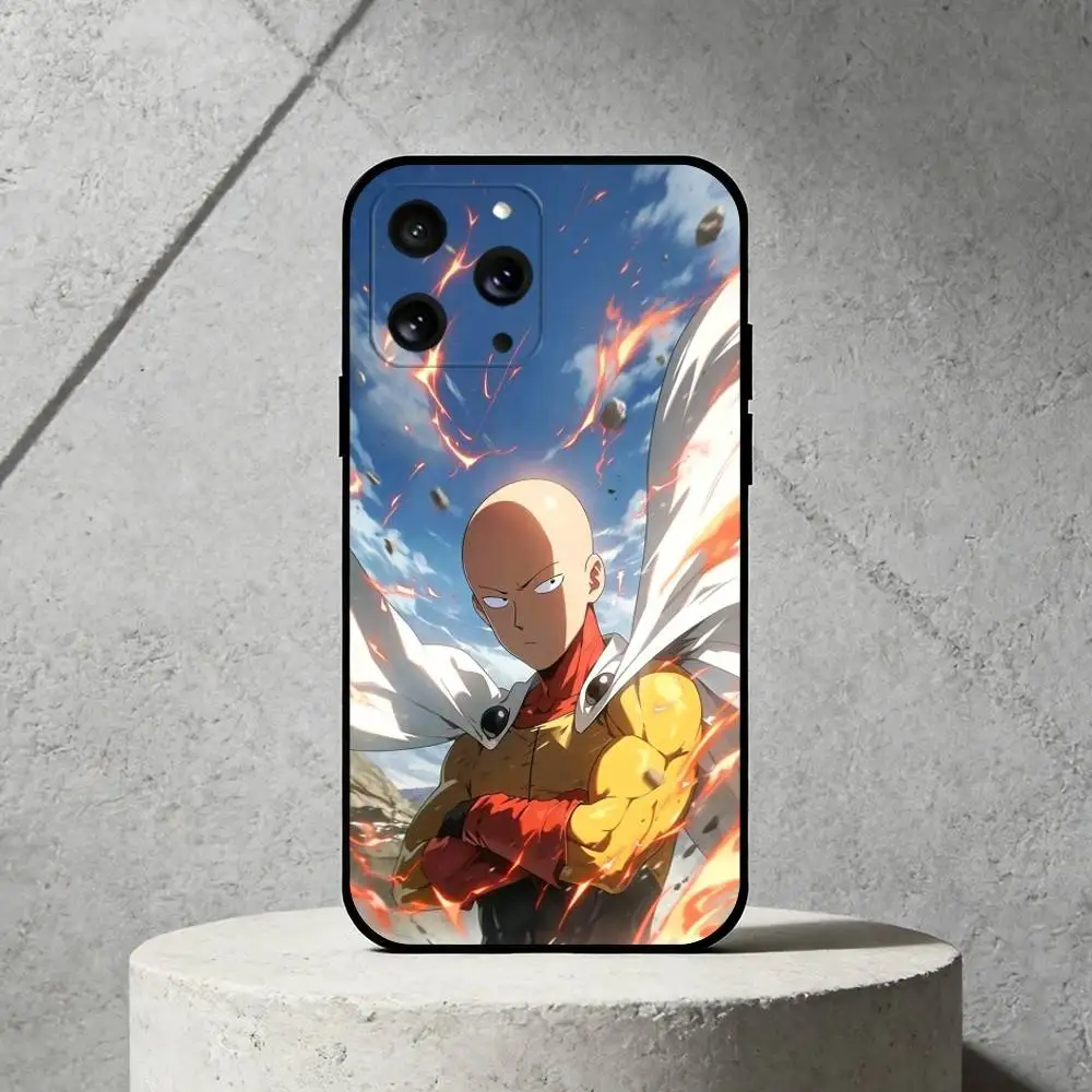 O-One-Punch Man Phone Case Silicone black Soft For IPhone 17,16,15,14,13,12,11,SE,Plus Pro Max
