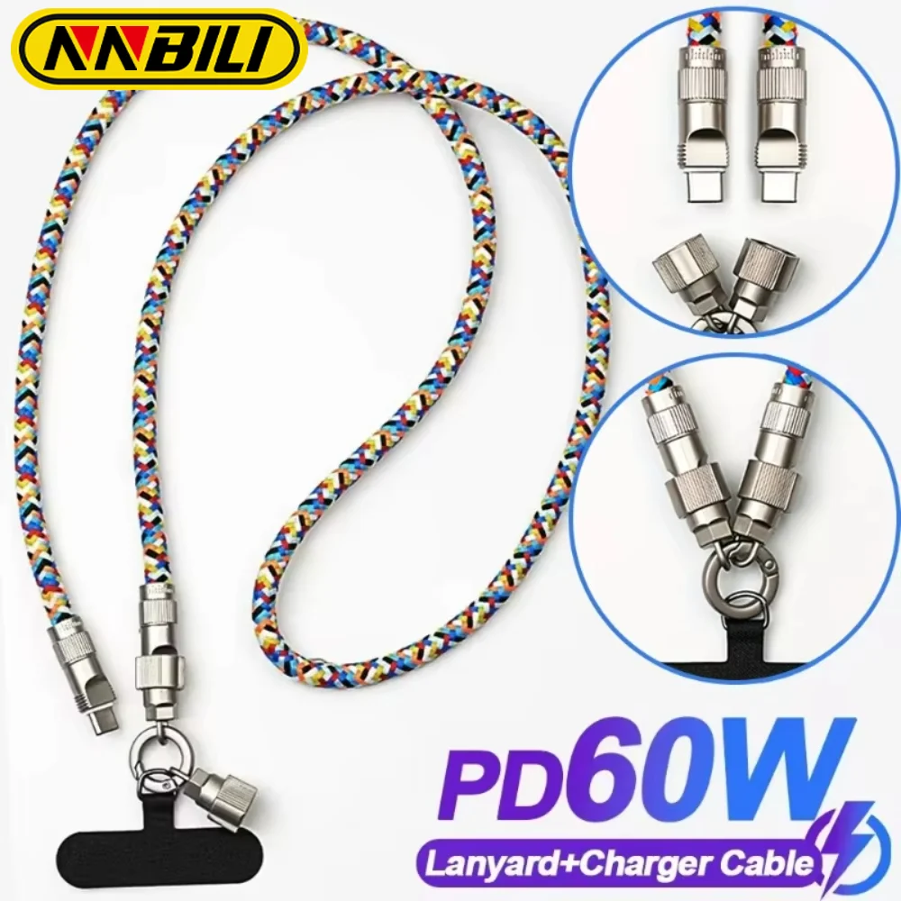 

NNBILI USB C to Type C PD 60W Fast Charger Cable 3.9ft 480Mbps Transfer Speed for iPhone 15 Series iPad Samsung Galaxy Tablets ﻿