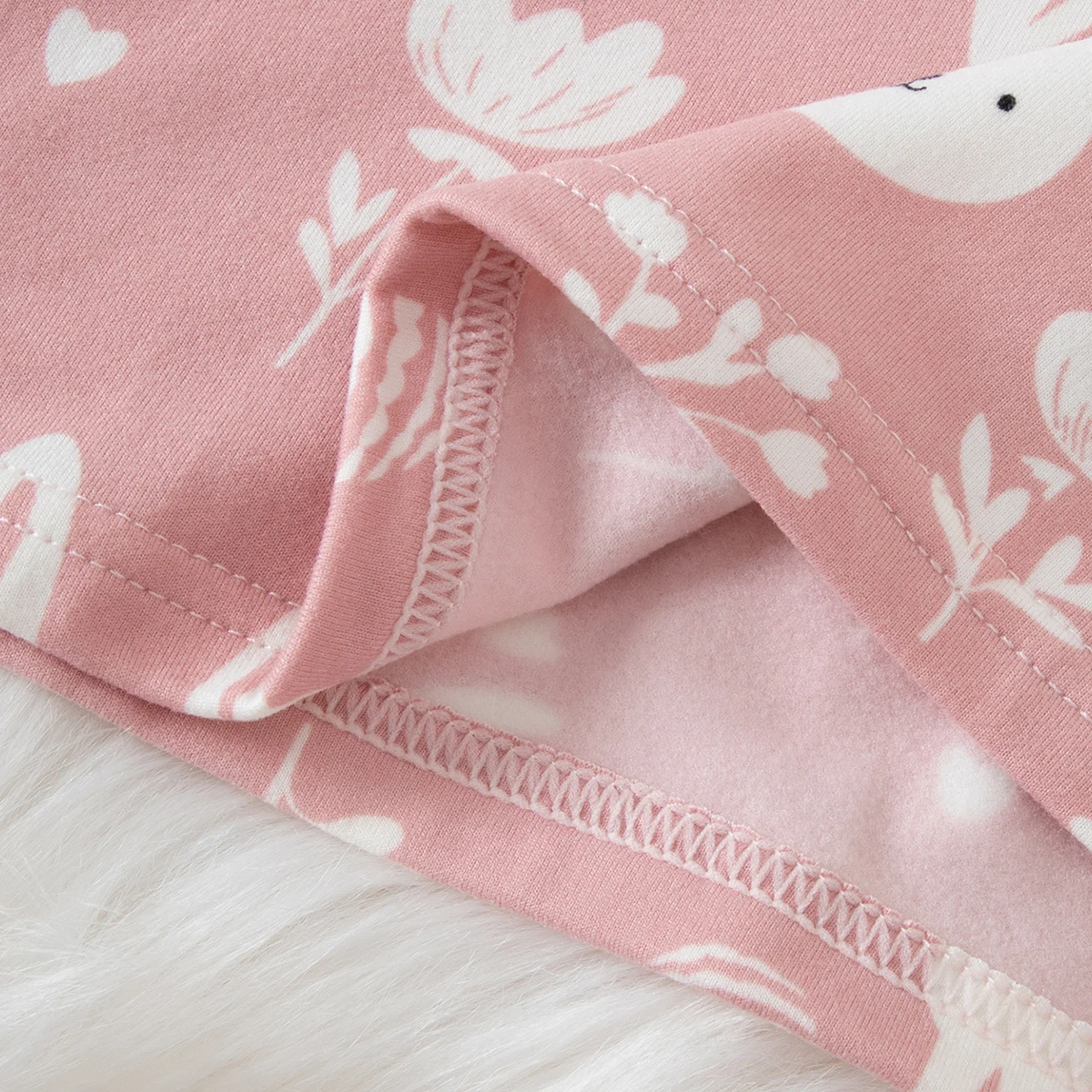 2-teiliges Set aus süßer und niedlicher bedruckter, warmer und dicker Unterwäsche für Mädchen im Herbst und Winter, bequemes langärmeliges Hausset – Detail 19