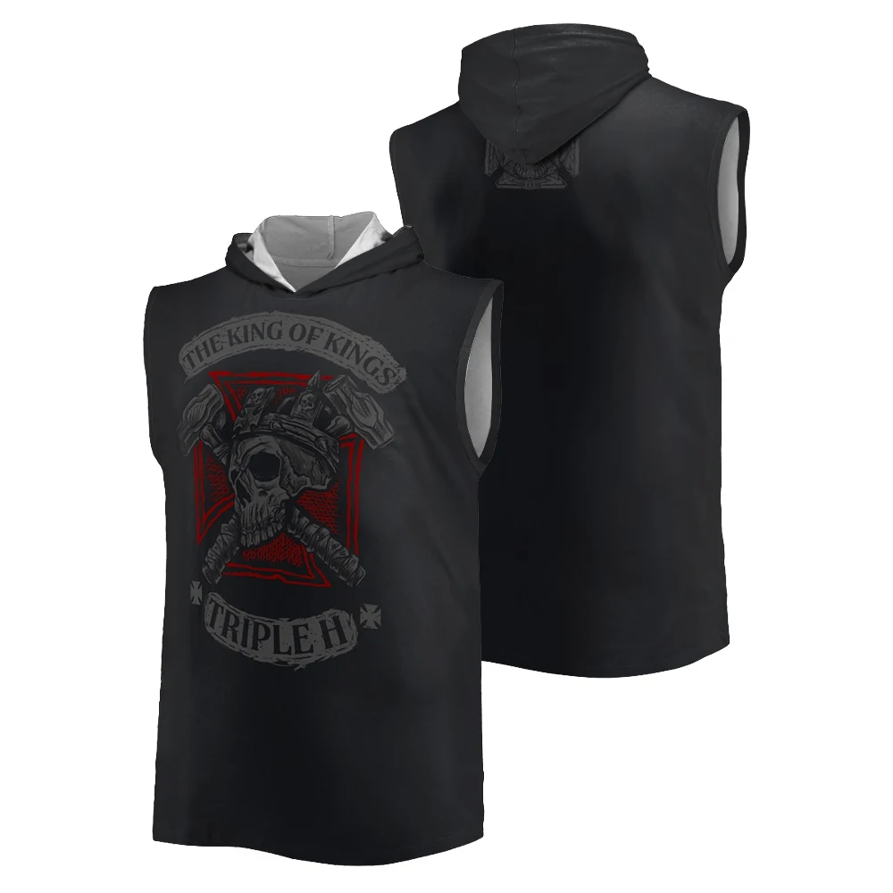 

Men's Black Triple H 30 Years Cross Hammers 2025 New Sports Leisure Gym Summer Quick-drying 3D Printing Trendy Men's Hooded Vest