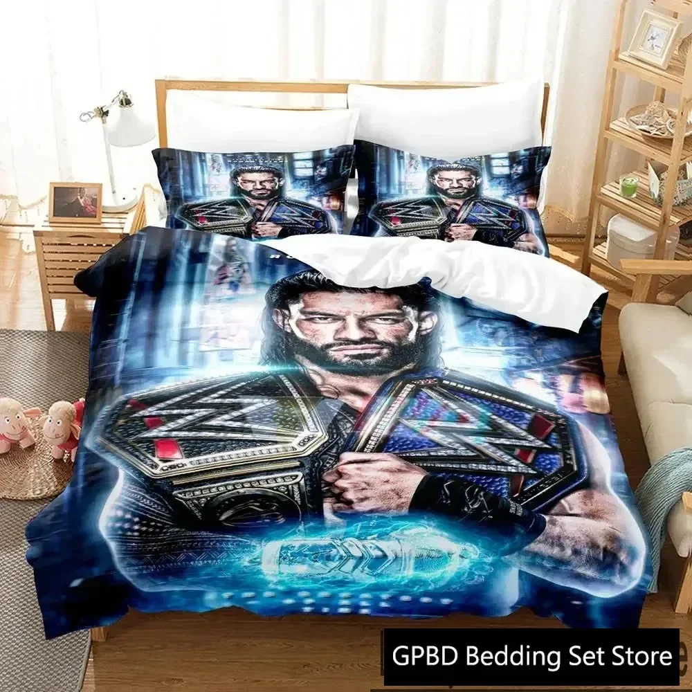 3D Print Wrestler Roman Reigns Bedding Set Boys Girls Twin Queen King Size Duvet Cover Pillowcase Bed boys Adult