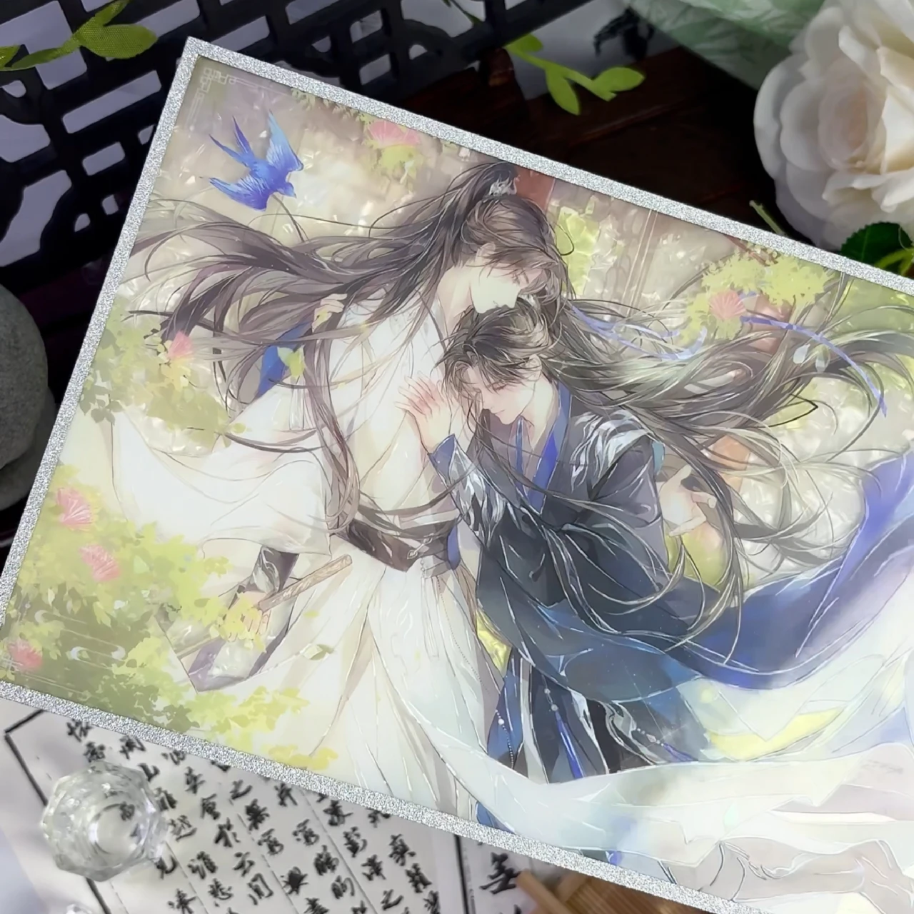 Anime Husky i Jego Biały Kot Shizun Mo Ran Chu Wanning Kolorowy Papier Podwójna Odznaka Flash Akcesoria Cosplay Prezent Świąteczny