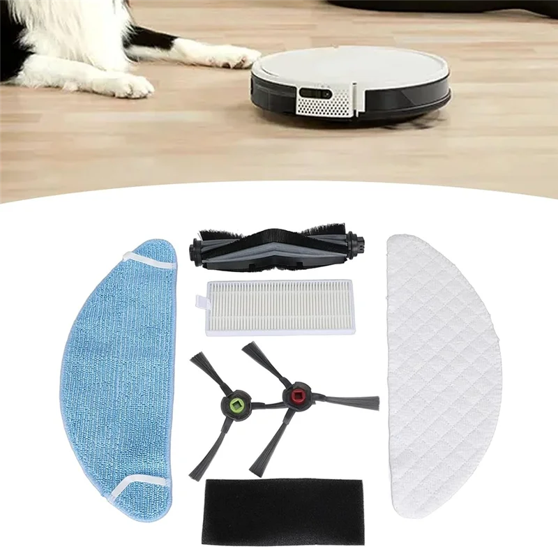KEOL-cepillo lateral principal, piezas de repuesto para limpiador de bolsas de polvo, trapo, 6 uds. Para Robot aspirador autovaciado Yeedi K650