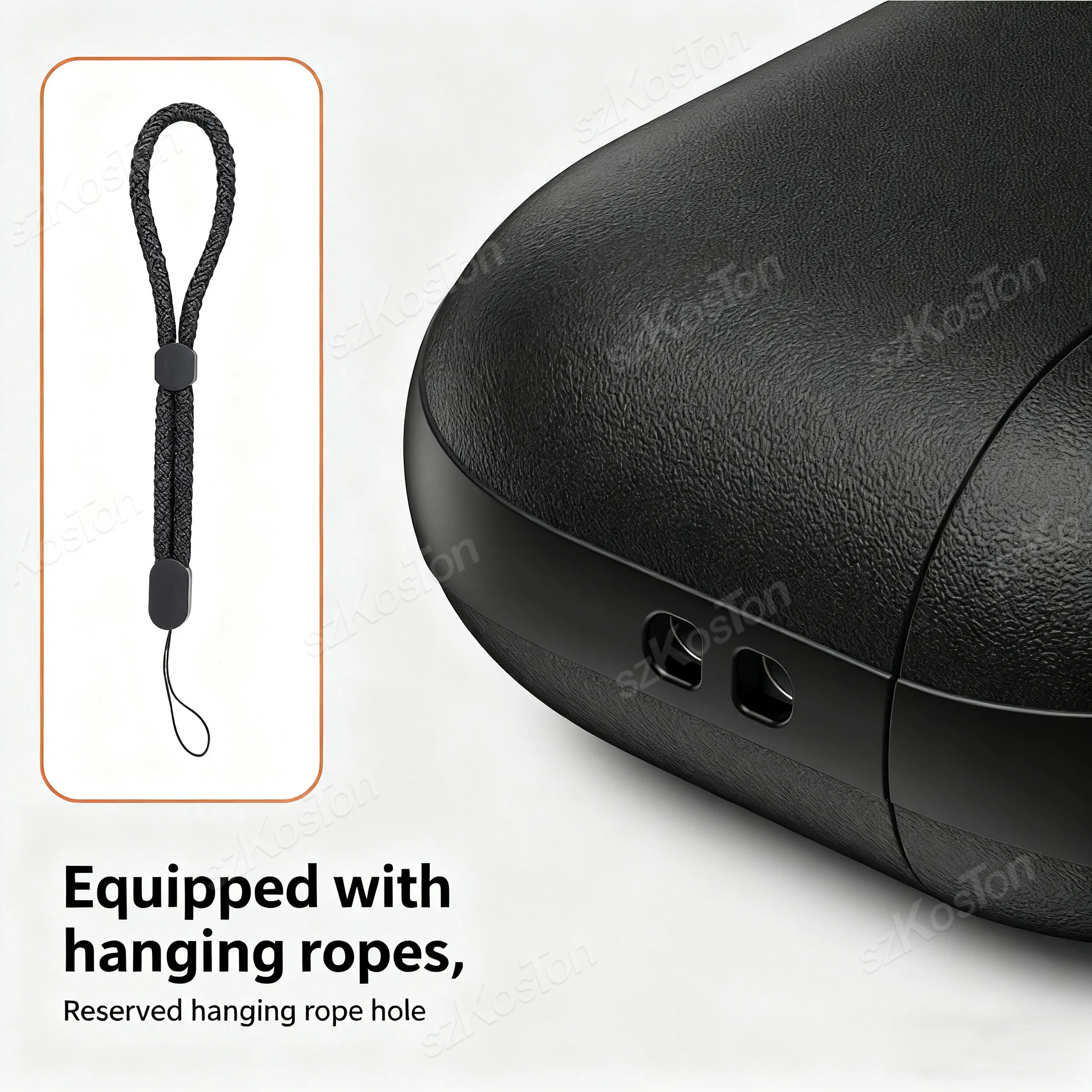 Casing Pelindung Bertekstur Kulit PU untuk Airpods Pro 3 Penutup Lembut Seluruh Badan dengan Tali Penyandang Anti Jatuh Anti Selip Kulit Pelindung