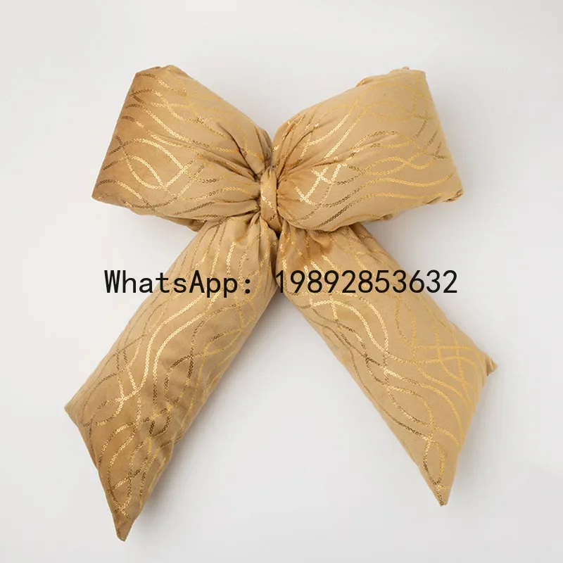 

Christmas bow burgundy flannel pendant three-dimensional butterfly ornament --5 pcs