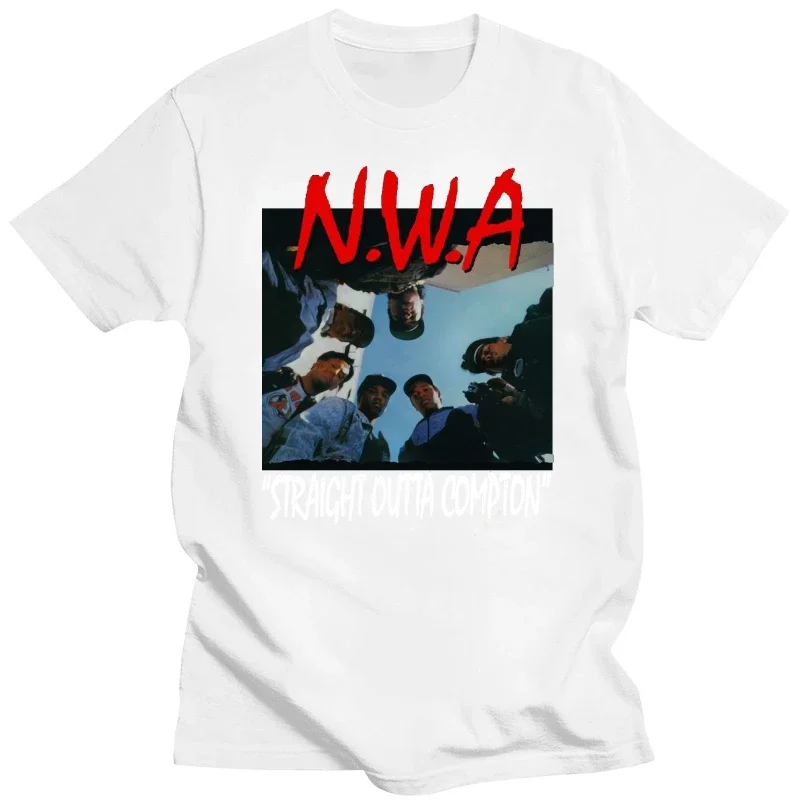 NWA STRAIGHT OUTTA COMPTON Mens Black Rap T-SHIRT Streetwear Hipster T Shirt Rappers Gift Hot Sale Top Tee Summer Short-sleev