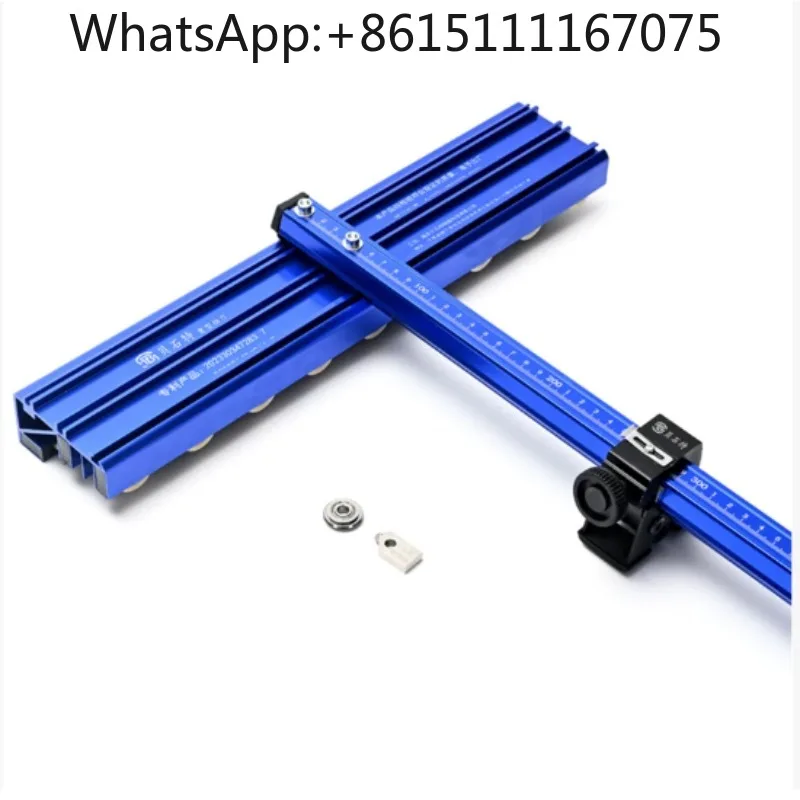 90cm T Shape Five Rows Push Cutter Anti-Collision Woodworking Push Tool with Large & Small Replacement Cutter Heads