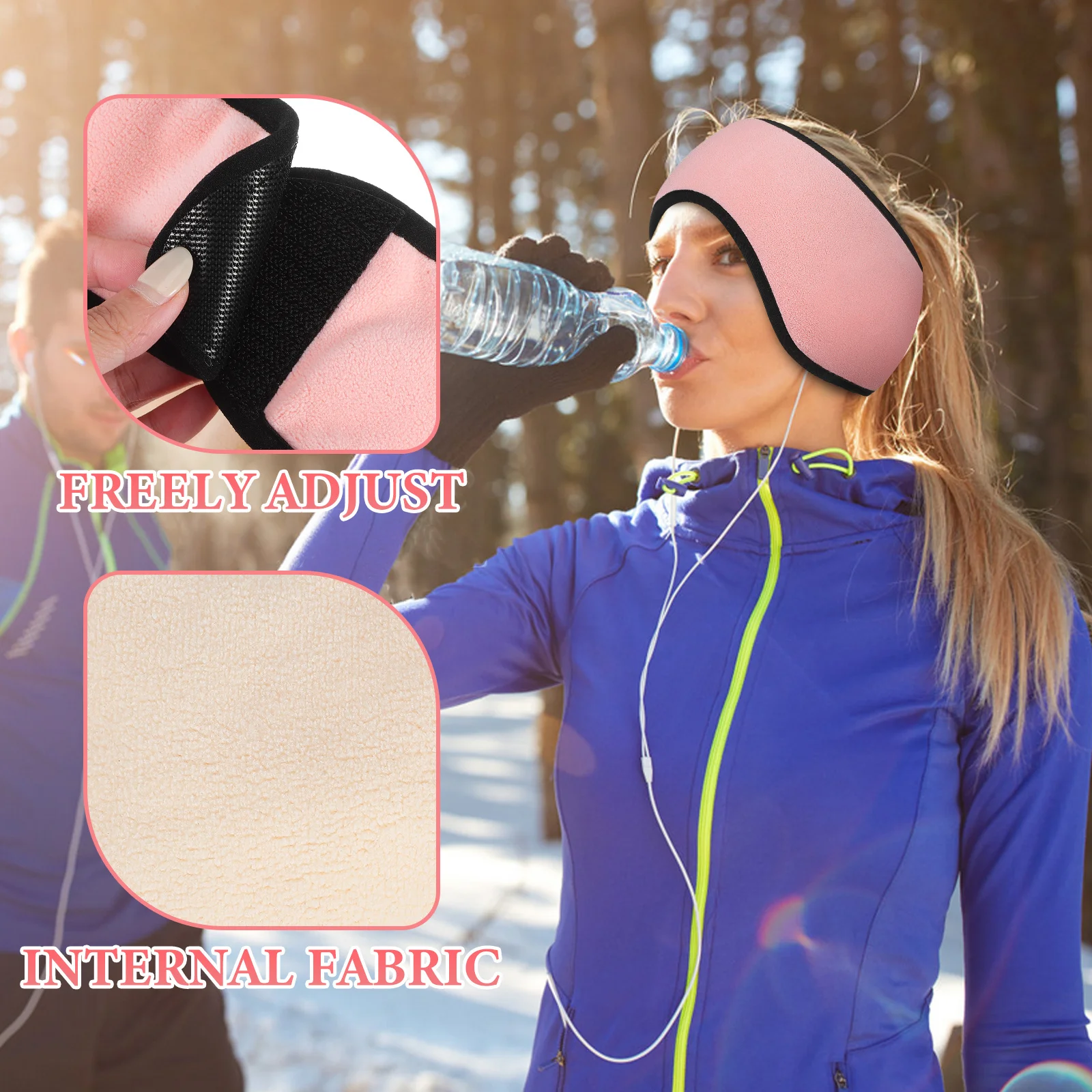 2 قطعة تدفئة الأذن الشتوية غطاء للأذنين النوم الحد من الضوضاء لينة قابل للتعديل عقال مريحة للرجال النساء غطاء للأذنين