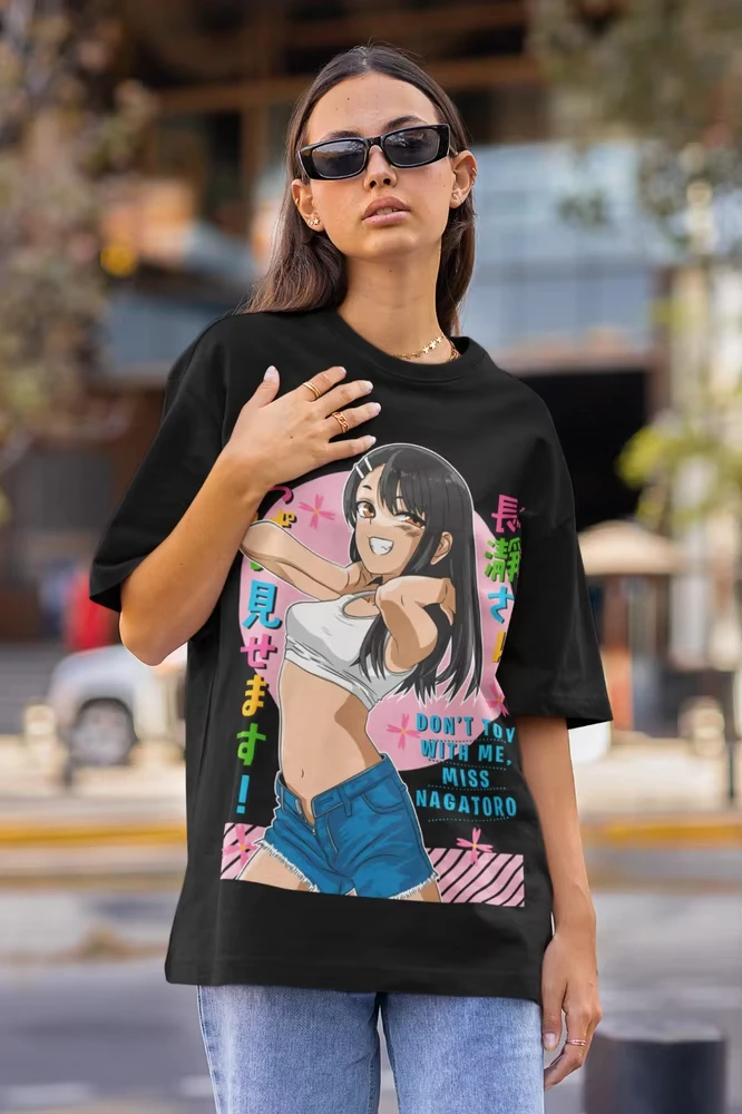 

Футболка Miss Nagatoro Don't Toy With Me Kawaii Hentai, рубашка для девочек в стиле аниме, мужская футболка большого размера, летняя мужская новинка