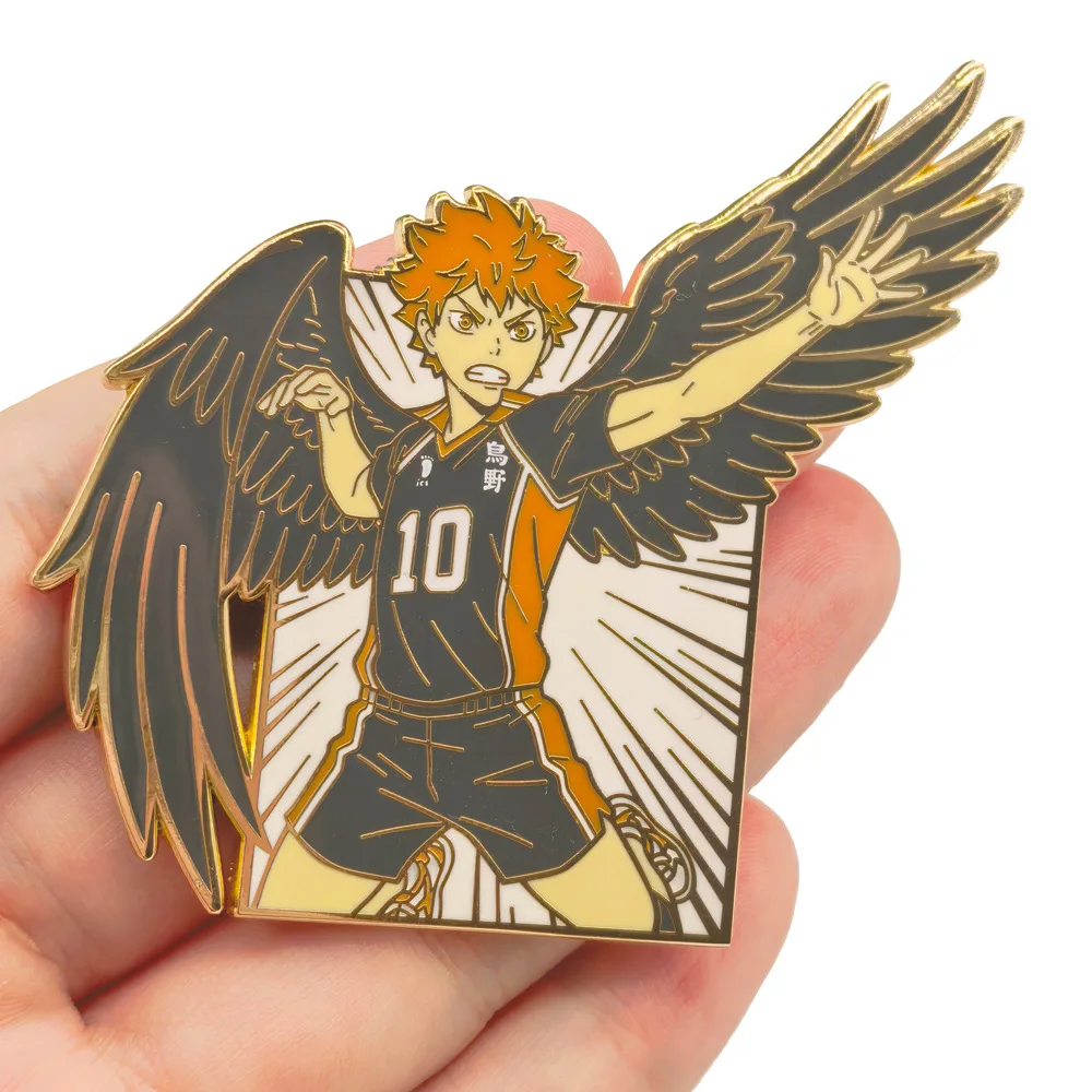 Hinata Shoyo Enamel Pins Anime Haikyuu!! Badge Pendant Manga Brooches for Backpack Bag Clothing Lapel ACG Cosplay Toy Gift Decor