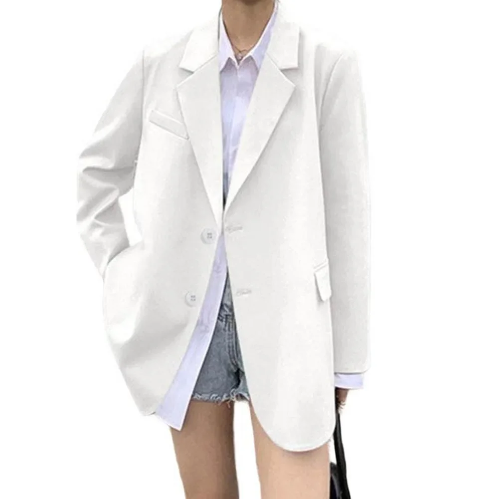 

Loose Fit Women Casual Thin Suit Small Suit Jackets Single Breasted Blazers With Long Sleeves And Lapel Neck For Daily Use
