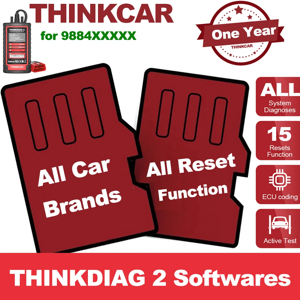 

Upgrade THINKCAR THINKDIAG 2/THINKDIAG All software 1 Year Free Renewal Full System Diagnosis 15 Resets ECU Coding Active test