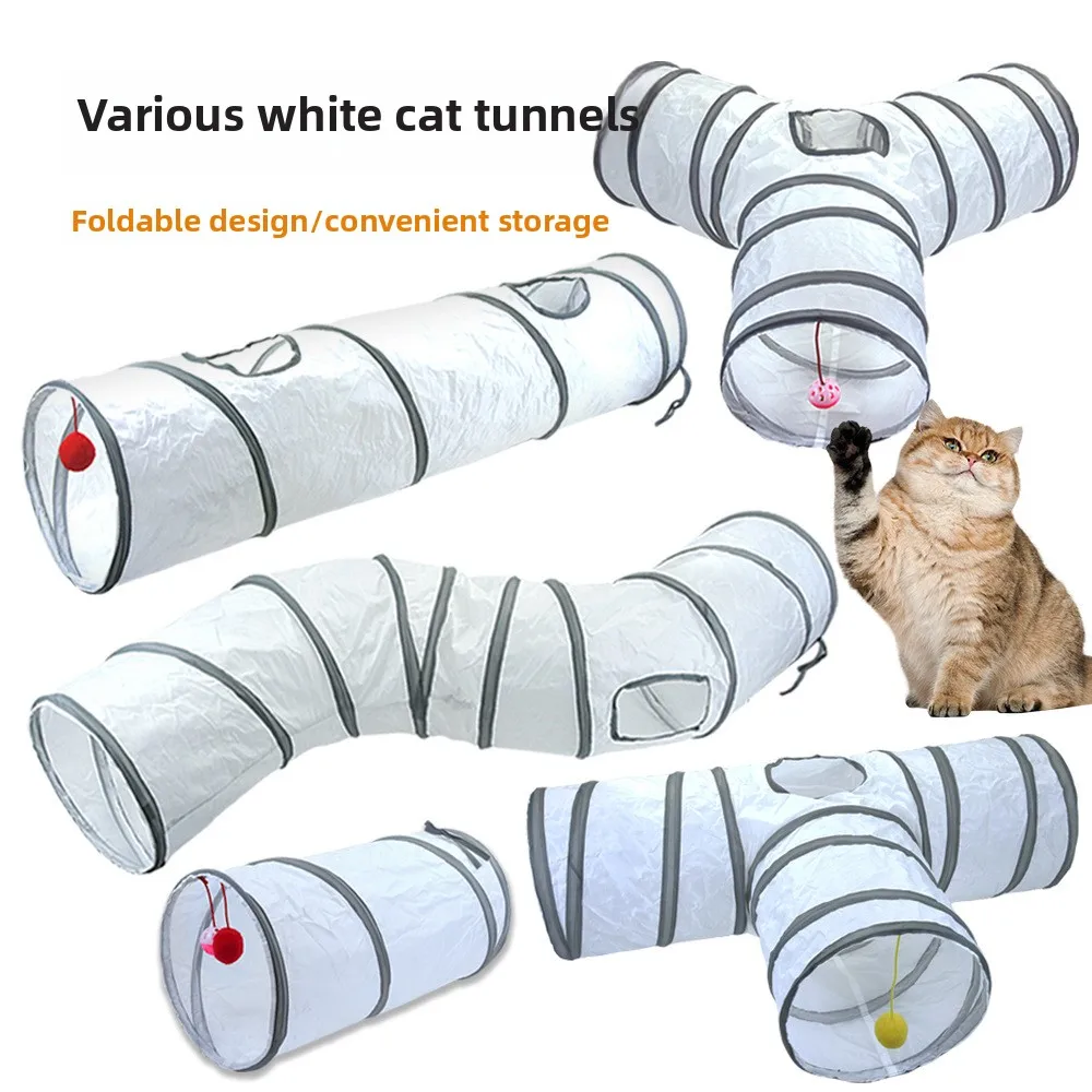 

Cross-border New Product White Cat Channel Cats Tunnel Runway Pet Drill Through Rolling Ground Dragon Kitten Channel Cats Toys