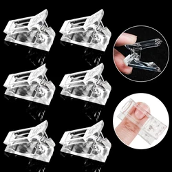 1/5 pçs acrílico prego clip transparente gel rápido construção prego clipes extensão unha uv grampos manicure arte conjunto