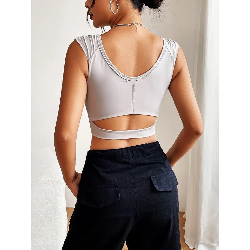 

Pleated Vest Sports Style Women's Sweet Top