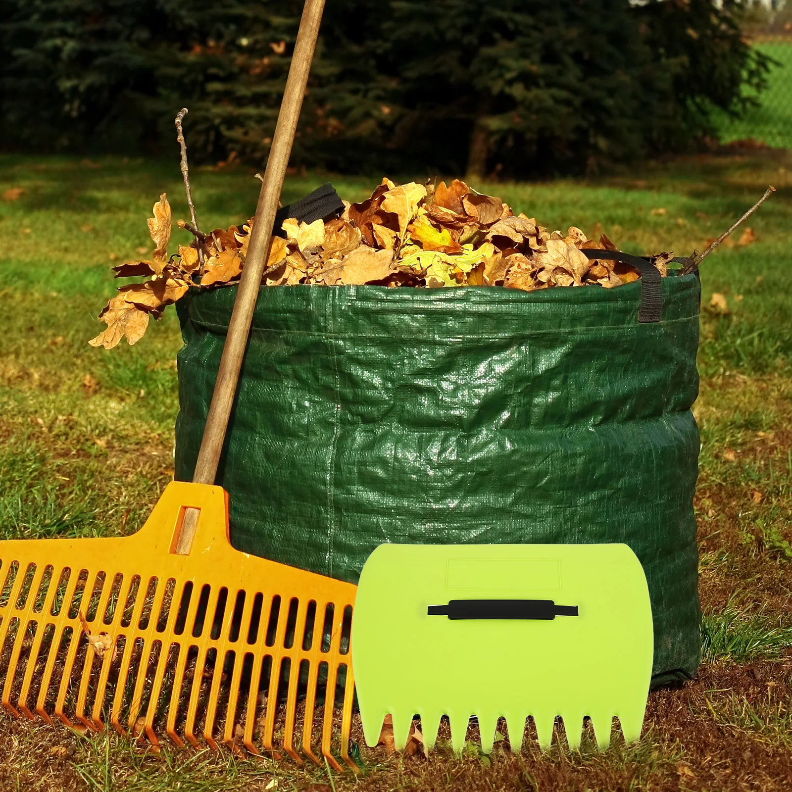 

2pcs Leaf Rake Grass Leveling Lawn Tools Heavy Duty Plastic Garden Rakes Small Efficient Cleanup Strong Clamping Power Outdoor