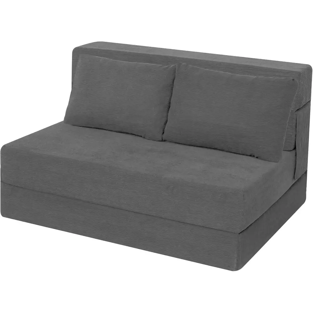 

Gray Corduroy Twin Sleeper Sofa with Pillow for Living Room or Home Office
