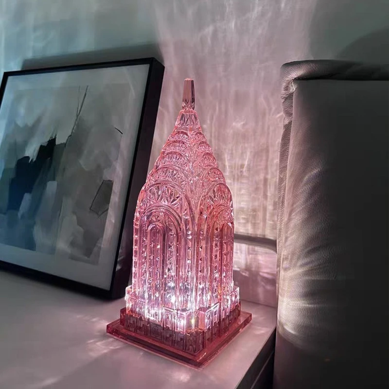Decorative night light bedroom feeling crystal charging bedside live stream hotel wedding e-sports room atmosphere desk lamp