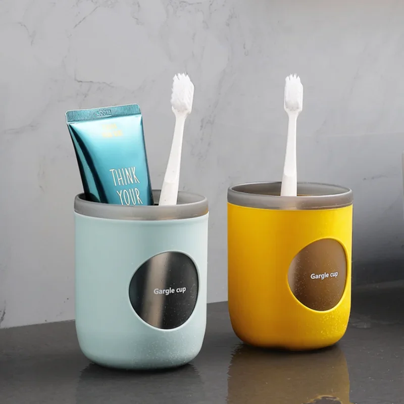 Nordic Plastic Household Toothbrush Cup Storage Holder Couple Portable Travel Mouthwash Cups Water Mug Bathroom Accessories