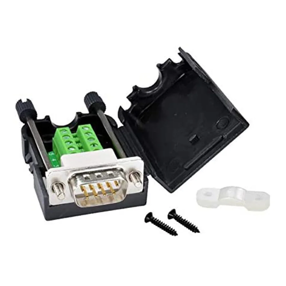 A62X DB9 Solderless Connector RS232 D-SUB Serial 9-Pin Port Terminal ชายหญิงอะแดปเตอร์ (1Pcs-ชาย + 1Pcs-Female)