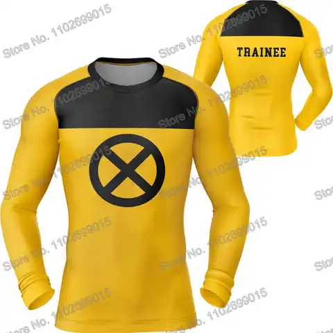 Funny Hero Cartoon Anime Diving T-Shirt Tight Long Sleeve Rash Guard Swimwear Men UV Protection Surf Clothing Beach Floatsuit