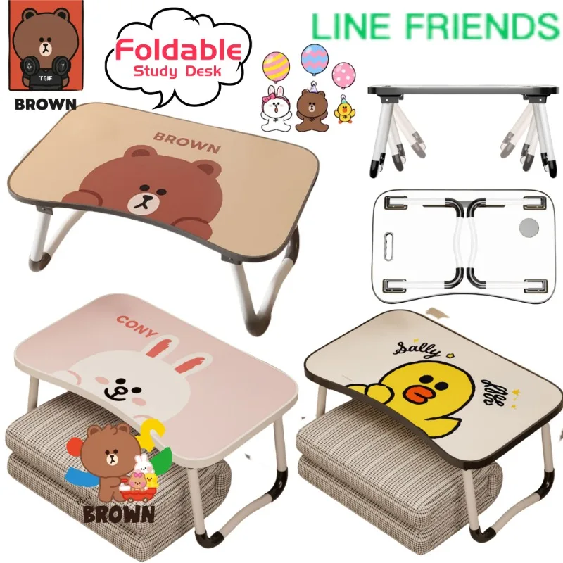 

LINE FRIENDS Brown Sally Personal creativity Cartoon Folding Desk Multifunctional and Portable Laptop Study Desk for Students