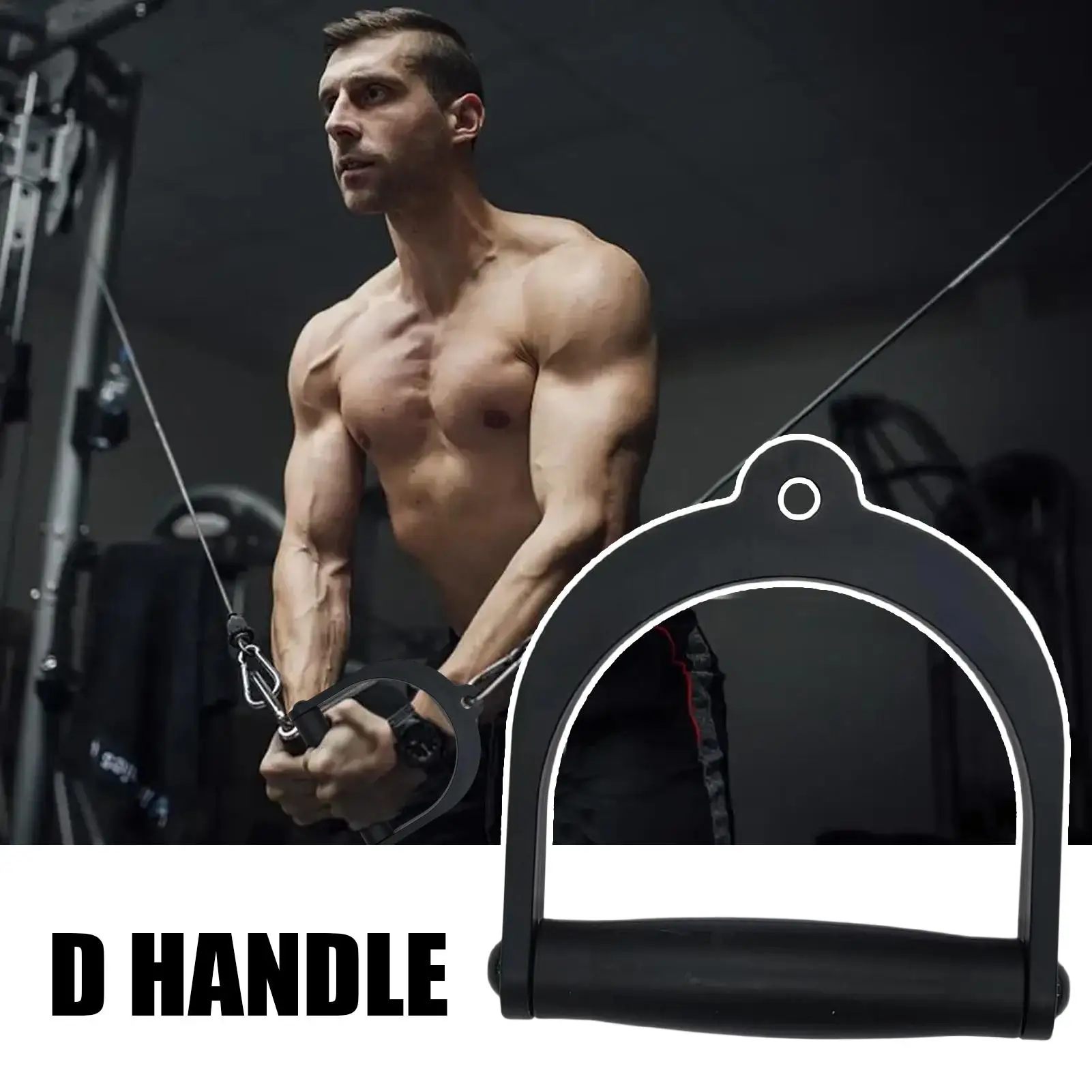 D Handle Cable Attachment Heavy Duty Fitness Equipment 2 Pieces Workout Pull Down Handles for Tricep Extension Bicep Curls Back