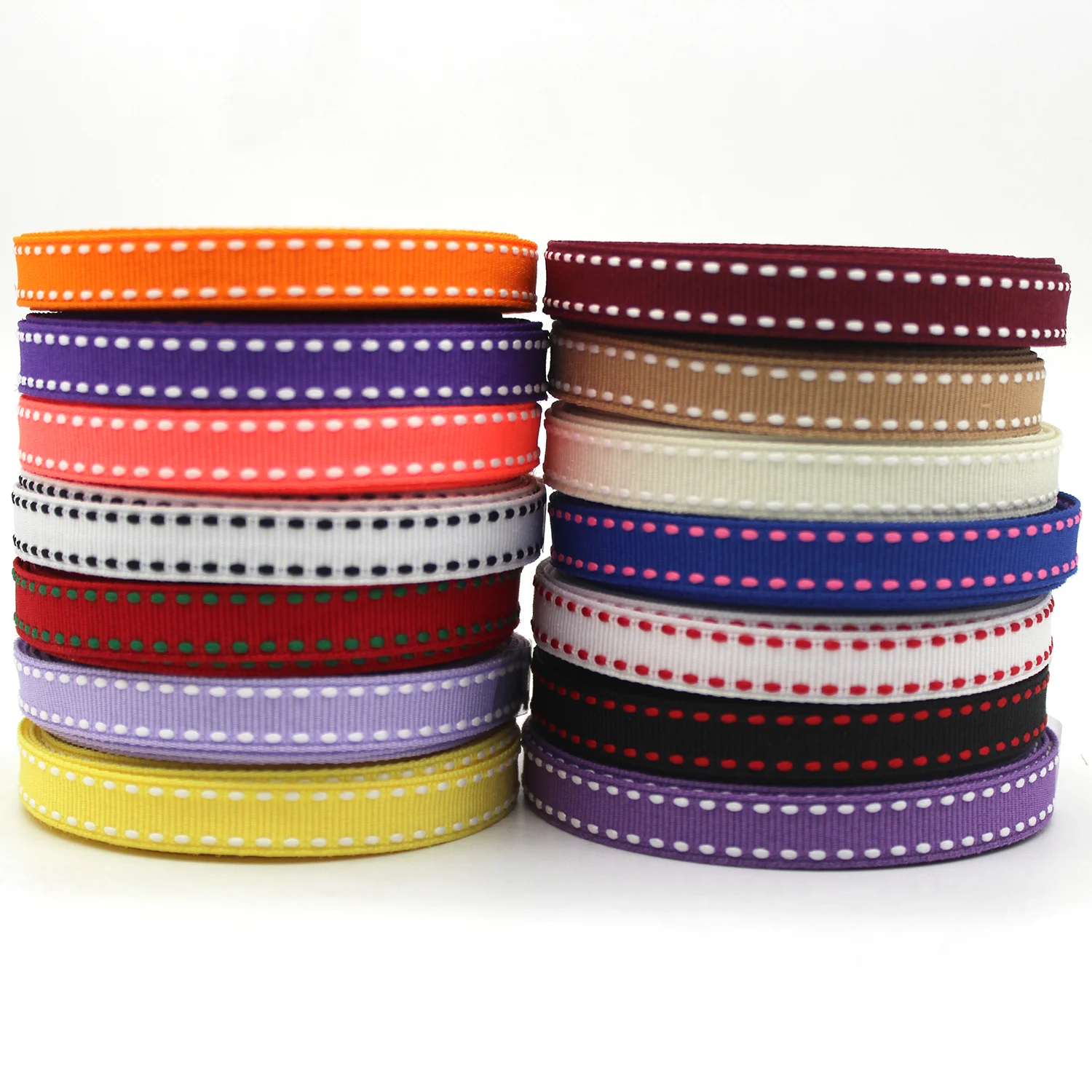 5 Meters/Lot Stitch Grosgrain Ribbon 3/8\