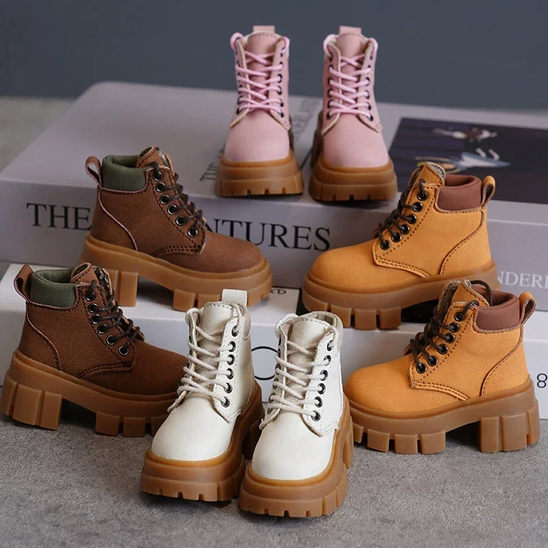 BJD Doll Shoes For 1/4 Doll Fashion Shoes Ankle Boots Doc Matens Pink Brown White Yellow Doll Accessories DIY Gift