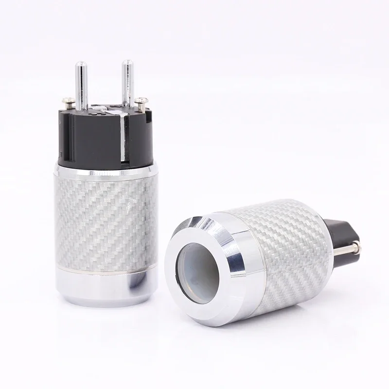 ألياف الكربون الاتحاد الأوروبي التيار الكهربائي المكونات IEC التوصيل الروديوم مطلي موصل hifi