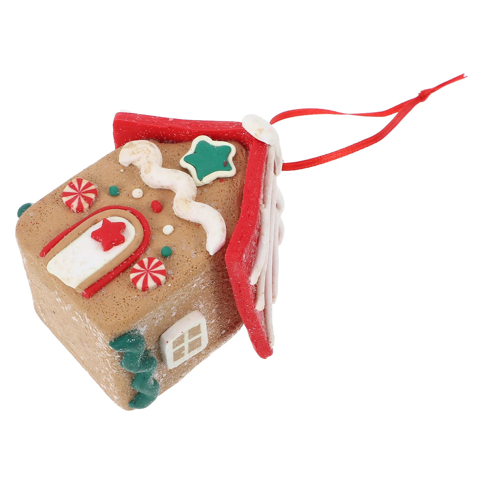 

Handcrafted Christmas Clay House Pendant Small Sized Tree Hanging Decoration for Winter Holidays Indoor Decor Festive Home