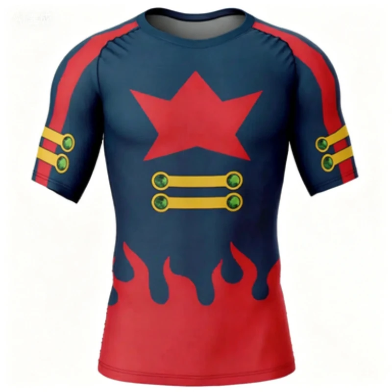 Refreshing Functional Style Geometric Armor Printed High-speed Dry Comfortable Training T-shirt