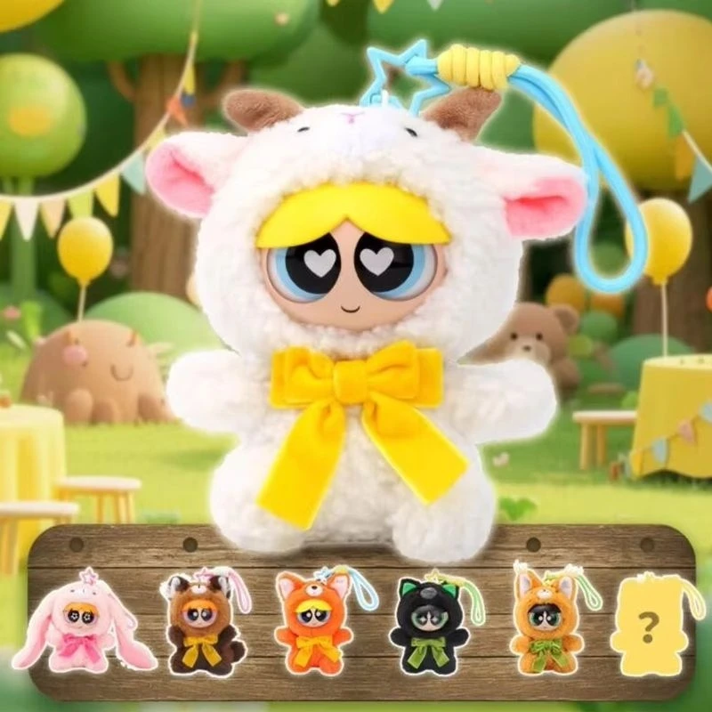 

New Hugki Powerpuff Girls Forest Part Series Blind Box Mystery Box Anime Figure Room Decoration Collection Kids Custom Gift