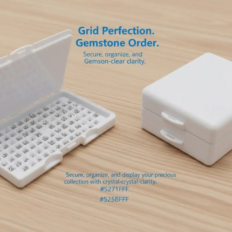 50/100Grid Rhinestones Jewelry Storage Box 3-10mm Gemstone Display Organizer Case For Store Gems Bare Stone Packaging Cover Tray