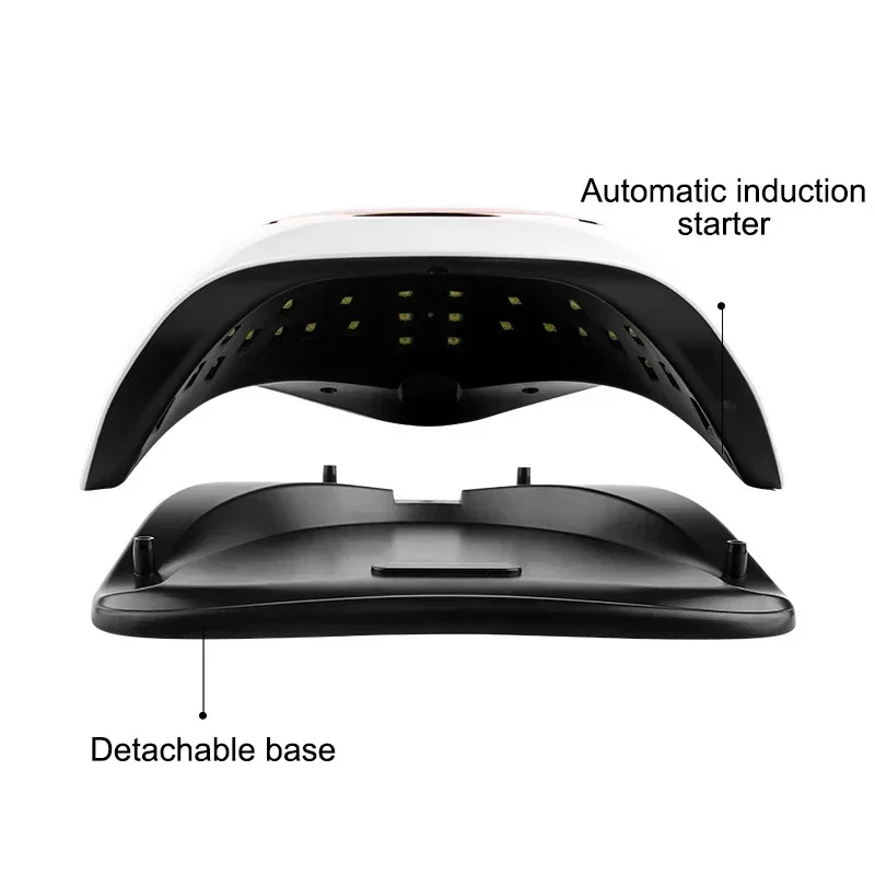 V1 ضوء الأظافر 168 واط الأشعة فوق البنفسجية مسمار الفن آلة العلاج بالضوء LED طلاء الأظافر الغراء الخبز مصباح