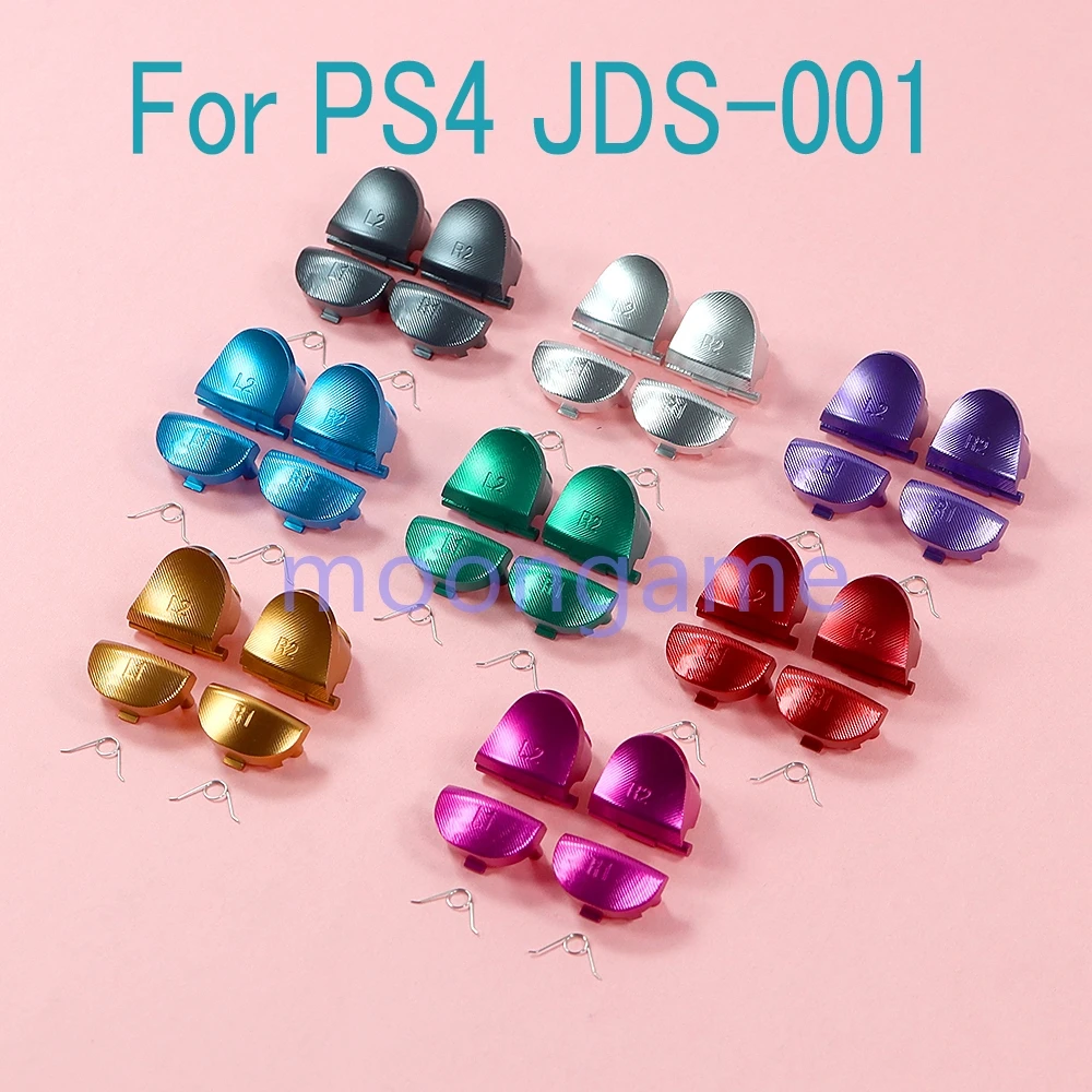 8sets Replacement Triggers for PS4 JDS-010 JDS-001 Controller Aluminum Metal L1 R1 L2 R2 Trigger Buttons