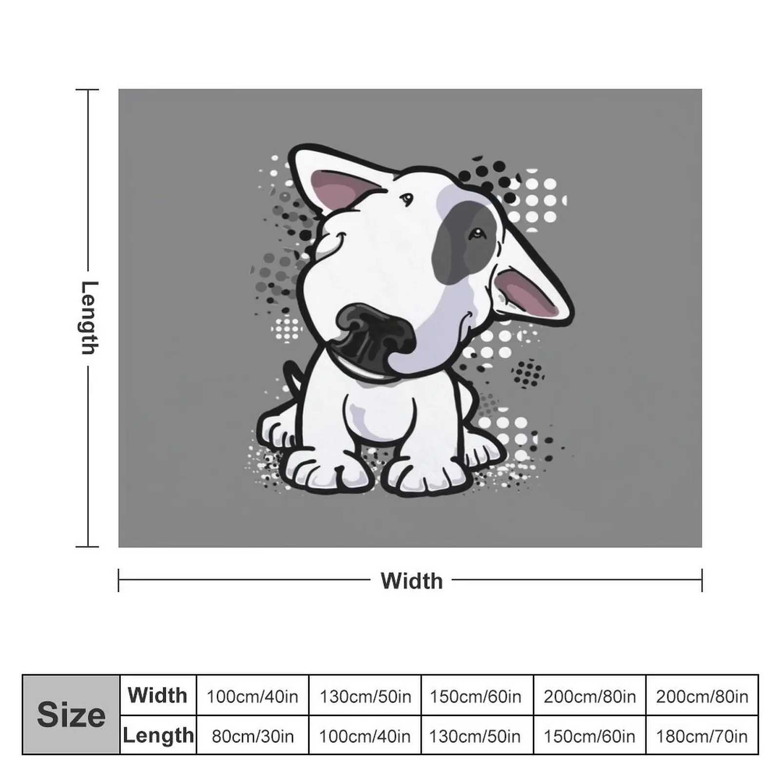 Happy Eye Patch Bullterrier Throw Blanket Hair Decoratives Cute anime Blankets