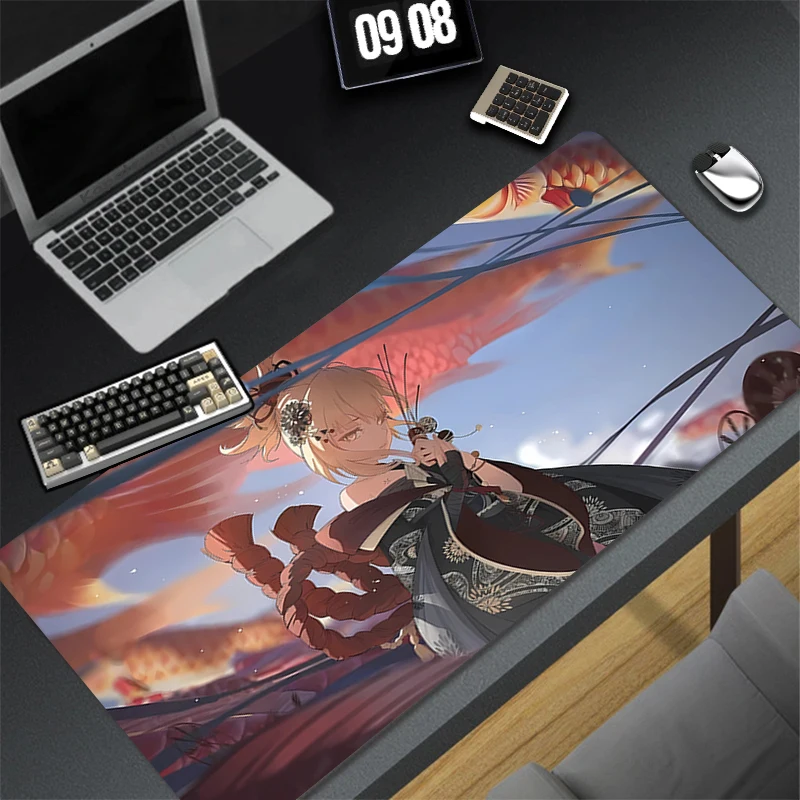 Rubber Anti Slip Fun Mouse Pad Luxury Gaming Accessories Desk Mat G-genshin Impact Naganohara Yoimiya Office Computer Mousepad