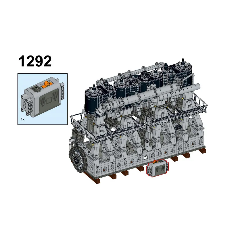 

MOC-157380 Классическая серия фильмов, дуплекс, три расширения, паровой двигатель в сборе, сращивание, строительный блок, модель 6584, детали, игрушка в подарок