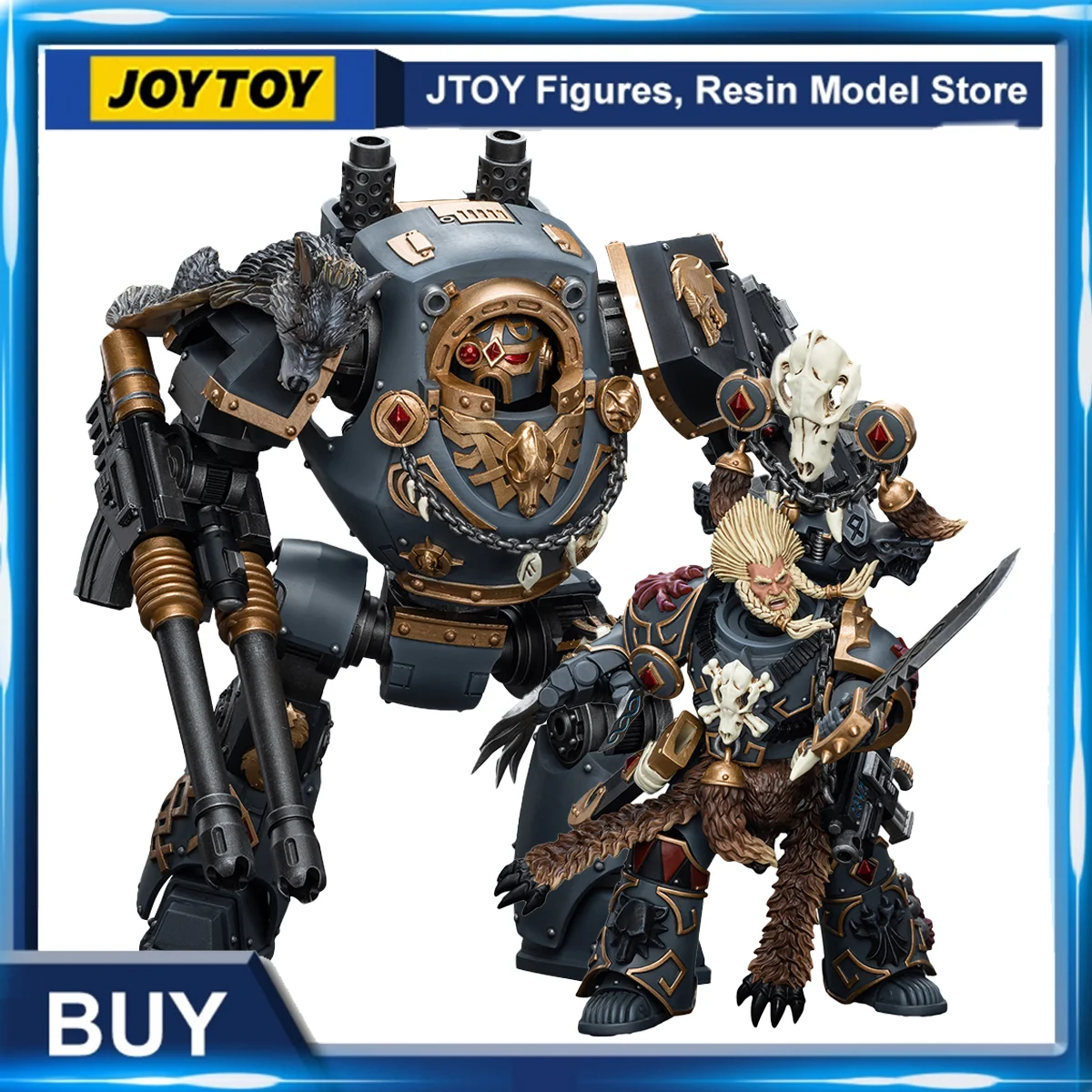 

[IN STOCK] JOYTOY Warhammer 30K 1/18 Action Figure Space Wolves Geigor Fell-Hand Contemptor Dreadnought Anime Model Toys Gift