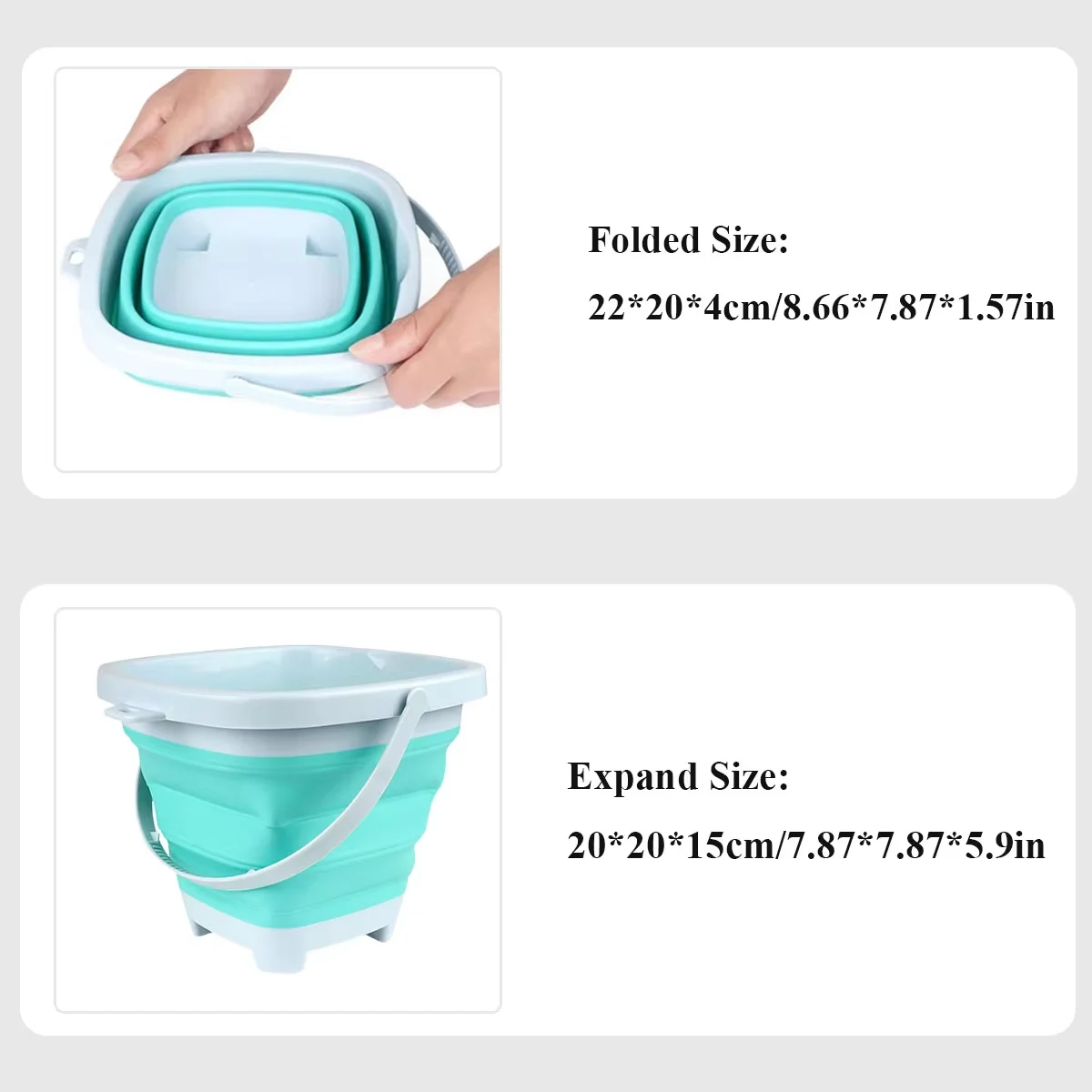 Foldable Bucket Beach Sand & Water Play Toys for Toddlers, Portable Outdoor Summer Kids Toys Set with Shovel & Molds, Eco-Friend