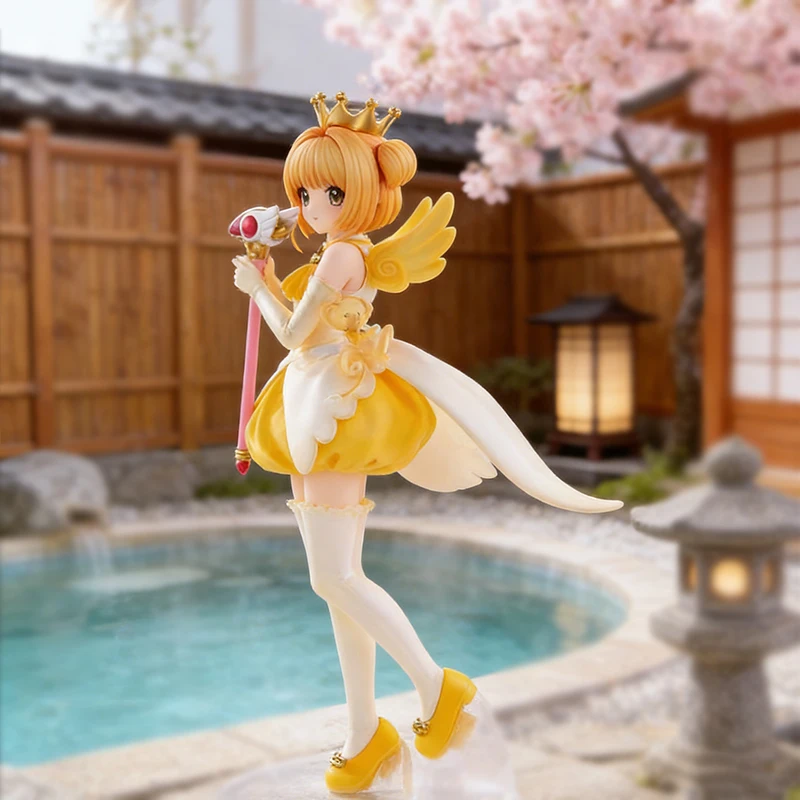 

Anime Kawaii Sakura Kinomoto Figurine Girl Card Captor Sakura Figure GK 22cm PVC Collectible Model Cute Decor for Desk Toys