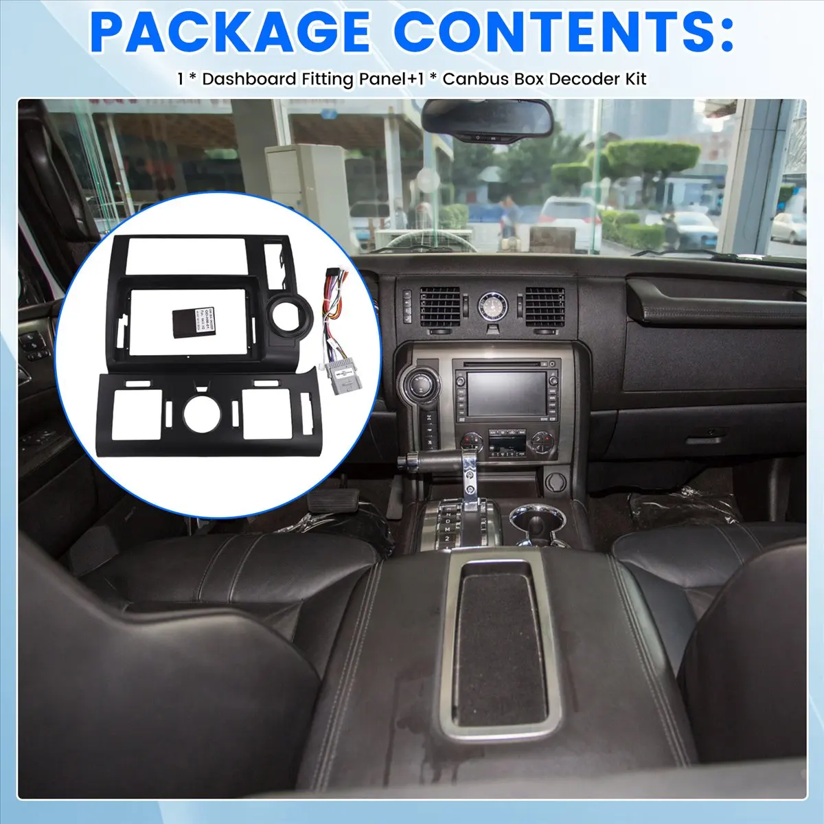 Super Sale For HUMMER Car Frame Fascia Adapter Canbus Box Decoder Android Radio Dashboard Fitting Panel Wire Harness Kit Black