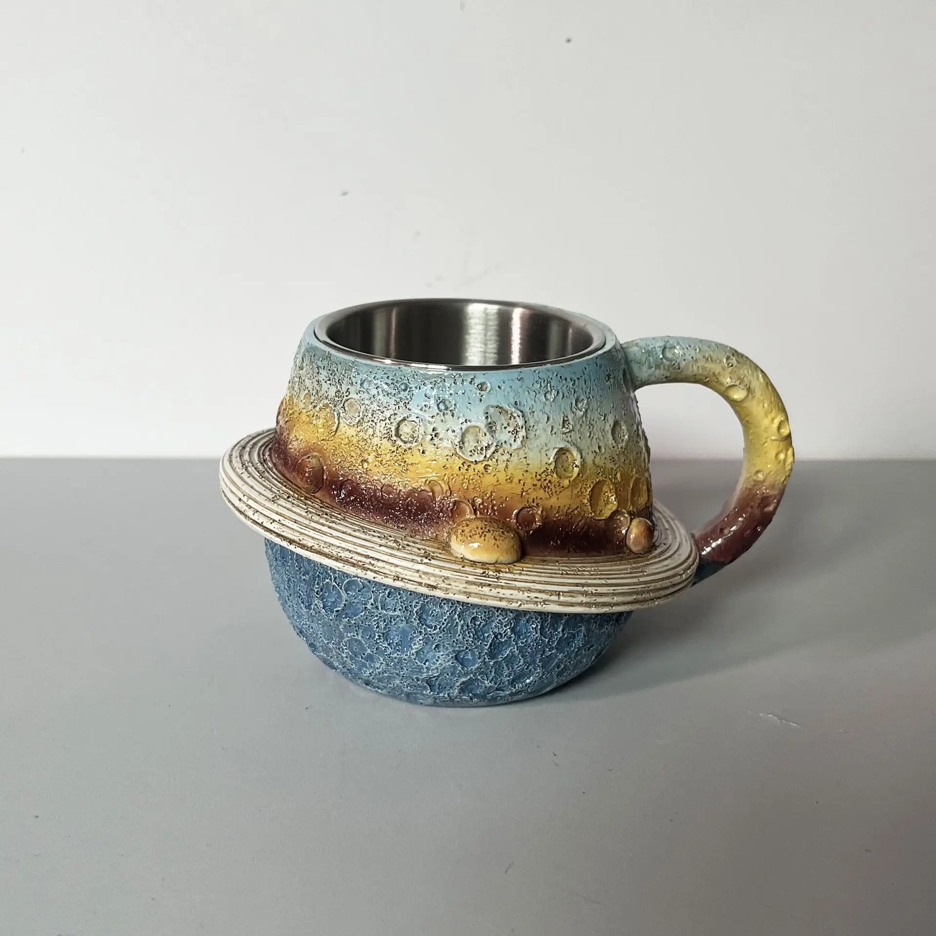 Interstellar Cosmic Resin Coffee Mugs Celestial Planet Shape Cups Earth Moon Saturn Drinkware Gift for Astronomy Lovers