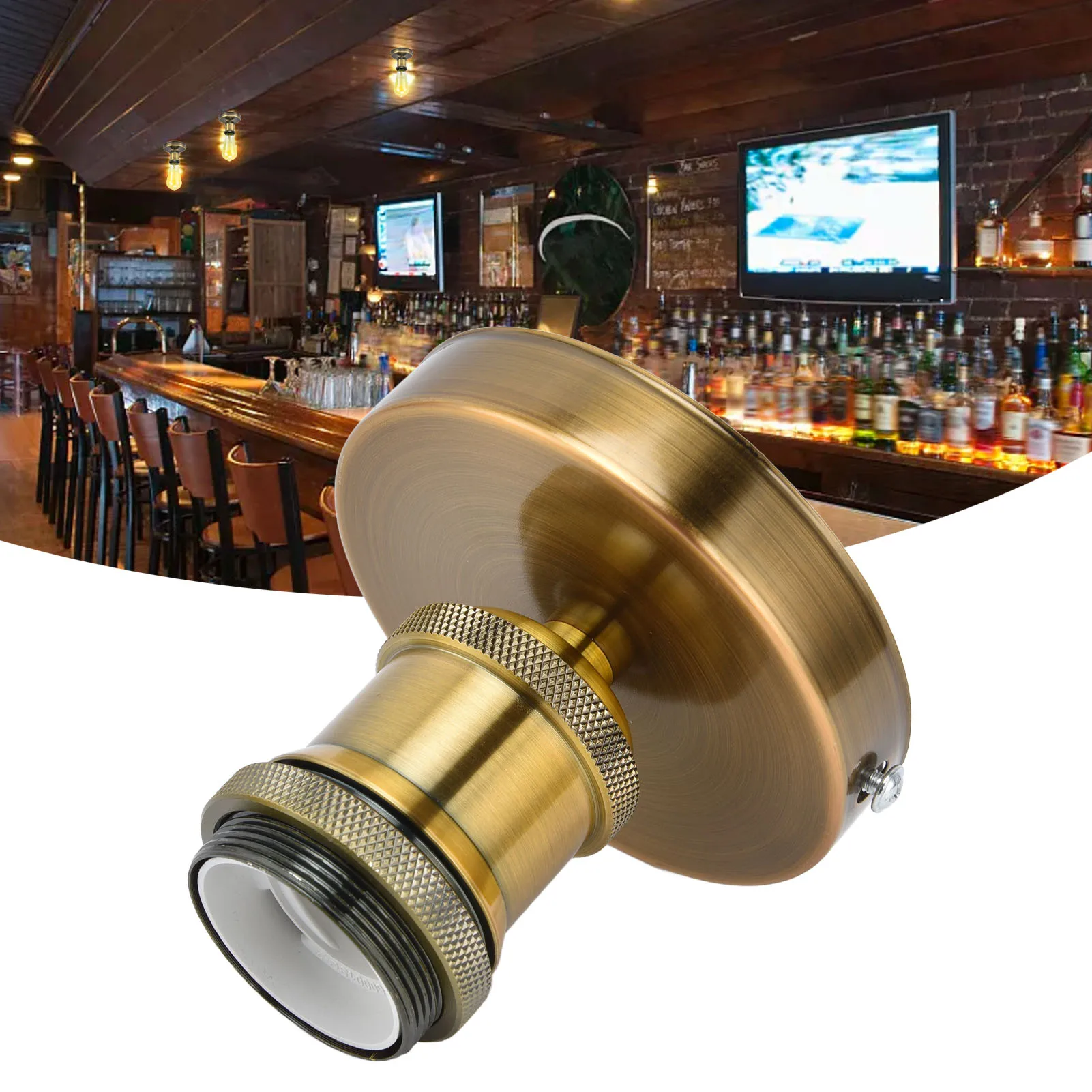 E27 Lamp Holder Vintage E26 E27 Lamp Socket Ceiling Lamp Holder with Accessories for Kitchen Bedroom Living Room Lamp Holder