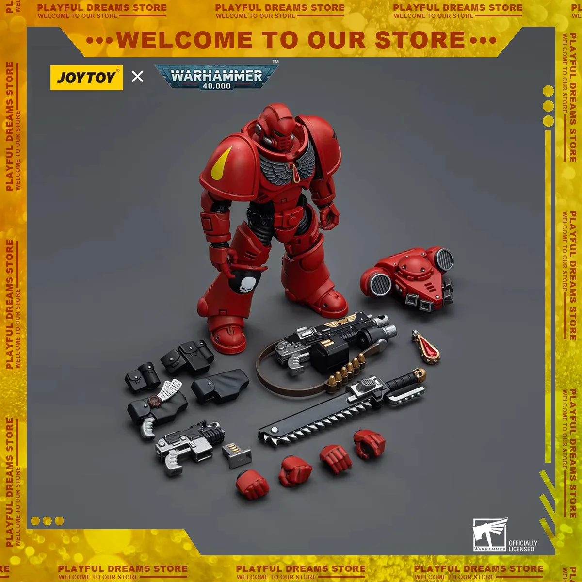 JOYTOY Warhammer 40K 1/18 Imperial Fists Action Figures Blood Angels Statue Intercessors Model Boy Gift Decoration Ornament