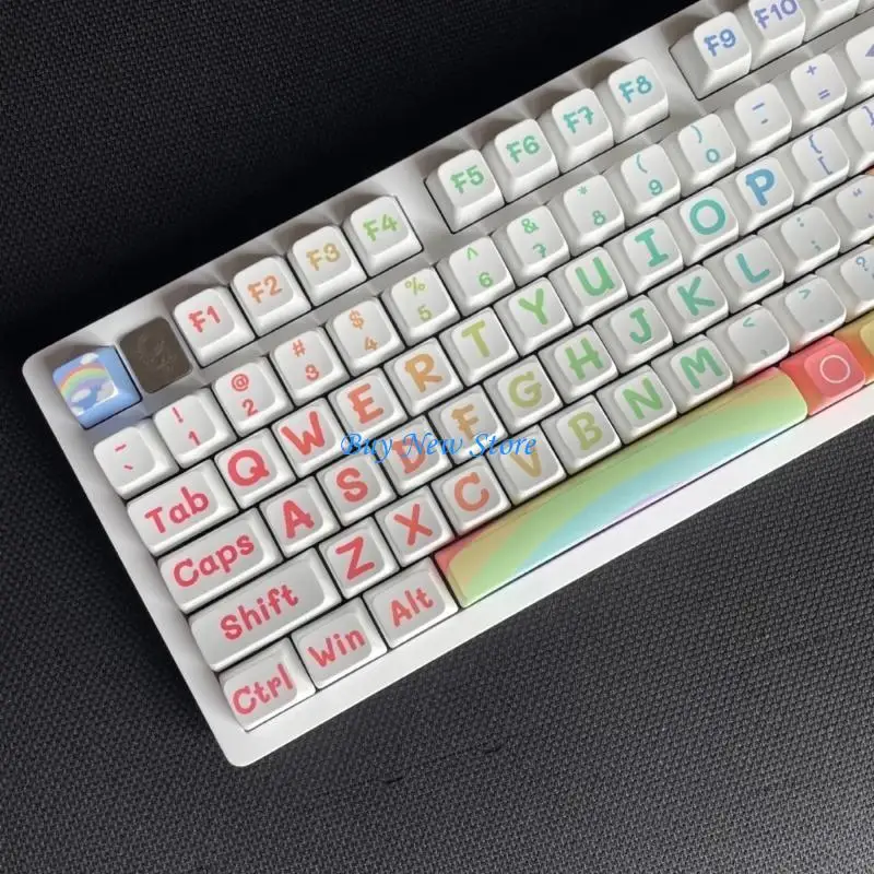 

20CE 125 Keyboards Keycaps PBT MDA Profile Dye Sublimation Rainbow Keycaps