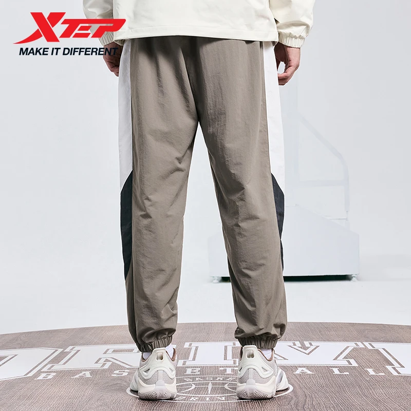 คร็อปแพนท์ Xtep สำหรับผู้ชายกางเกงบาสเก็ตบอล, กางเกงลำลองทรงหลวมระบายอากาศได้ดีสำหรับ2024ฤดูใบไม้ร่วง876329690054