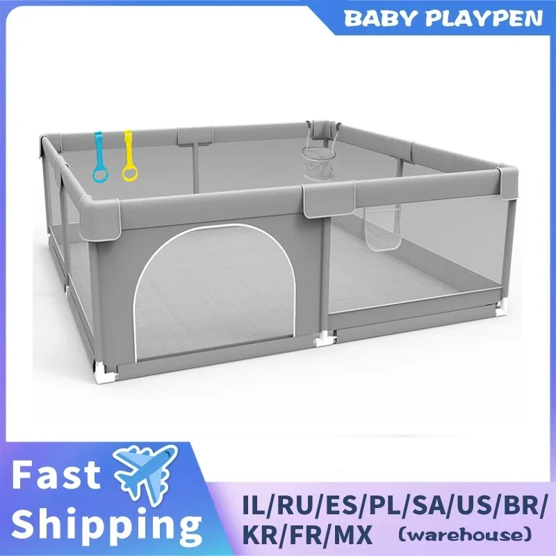 Indoor Baby Playpens Baby Corralitos for Baby Playground with Pull Rings Kids Safety Barrier Fence Balls Pits Playpen Games Park