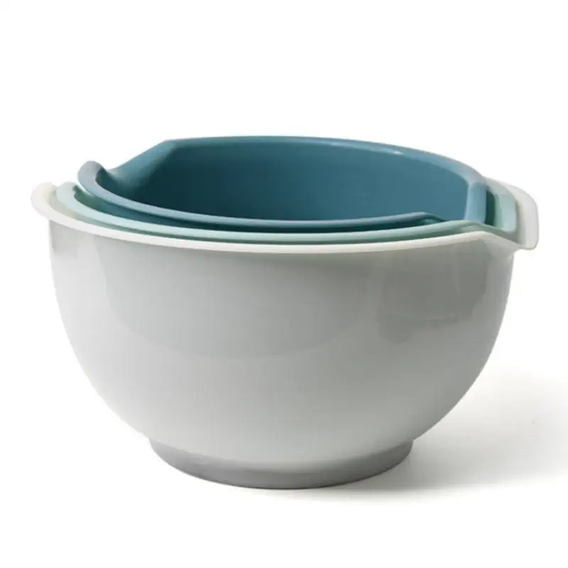 3Pcs Mixing Nesting Plastic Mixing Bowl Set  Salad Serving Bowl Kitchen Fruits Vegetables Food Snacks Basins